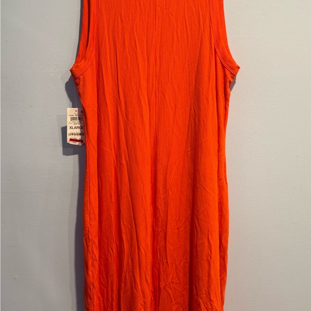 Sleeveless Asymmetrical Orange Women's Dress